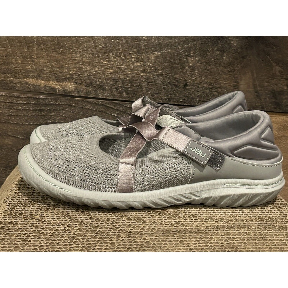 JBU Jambu Camila Mary Jane Flats Slip On Shoes Denim Shimmer Gray Women 6W - Picture 2 of 8